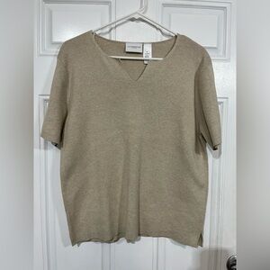 2/$30 Liz Claiborne Tan Knit Top Size XL